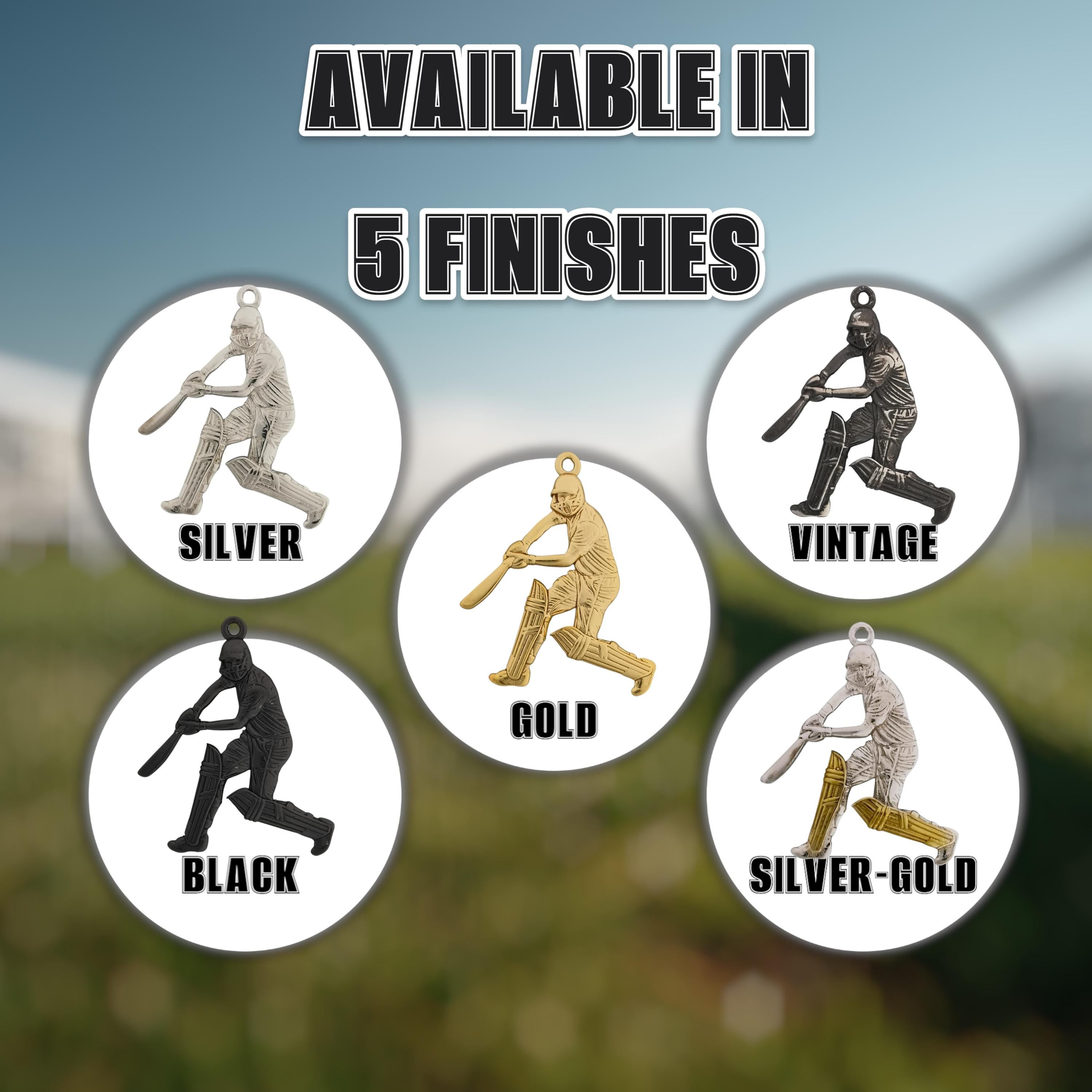 Крикет – Мъжки спортен медальон от класическо сребро 925 – Ръчно изработено бижу/талисман – Идеален подарък за спортист – SSJ