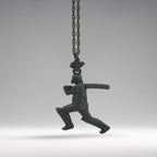 Крикет – Мъжки спортен медальон с оксидирано покритие – Сребро 925 – Ръчно изработено спортно бижу – Идеален подарък – SSJ