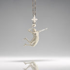 Волейболист – Мъжки спортен медальон от класическо сребро 925 – Ръчно изработено бижу/талисман – Идеален подарък – SSJ