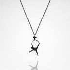 Въздушна акробатика – Женски спортен медальон от сребро 925 с оксидирано покритие – Ръчно изработено бижу талисман за гимнастички и танцьорки – Идеален подарък за спортист, треньор или фен – SSJ