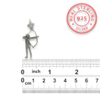 Стрелба с лък – Дамски спортен медальон от сребро 925 в класическо сребро – Ръчно изработено спортно бижу – Идеален подарък за жена, фенка на стрелбата с лък – SSJ