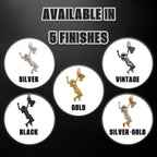 Баскетбол – Женски спортен медальон от сребро 925 с позлатено покритие – Ръчно изработено бижу талисман за баскетболистки и фенки на спорта – Идеален подарък за спортист, треньор или почитател – SSJ