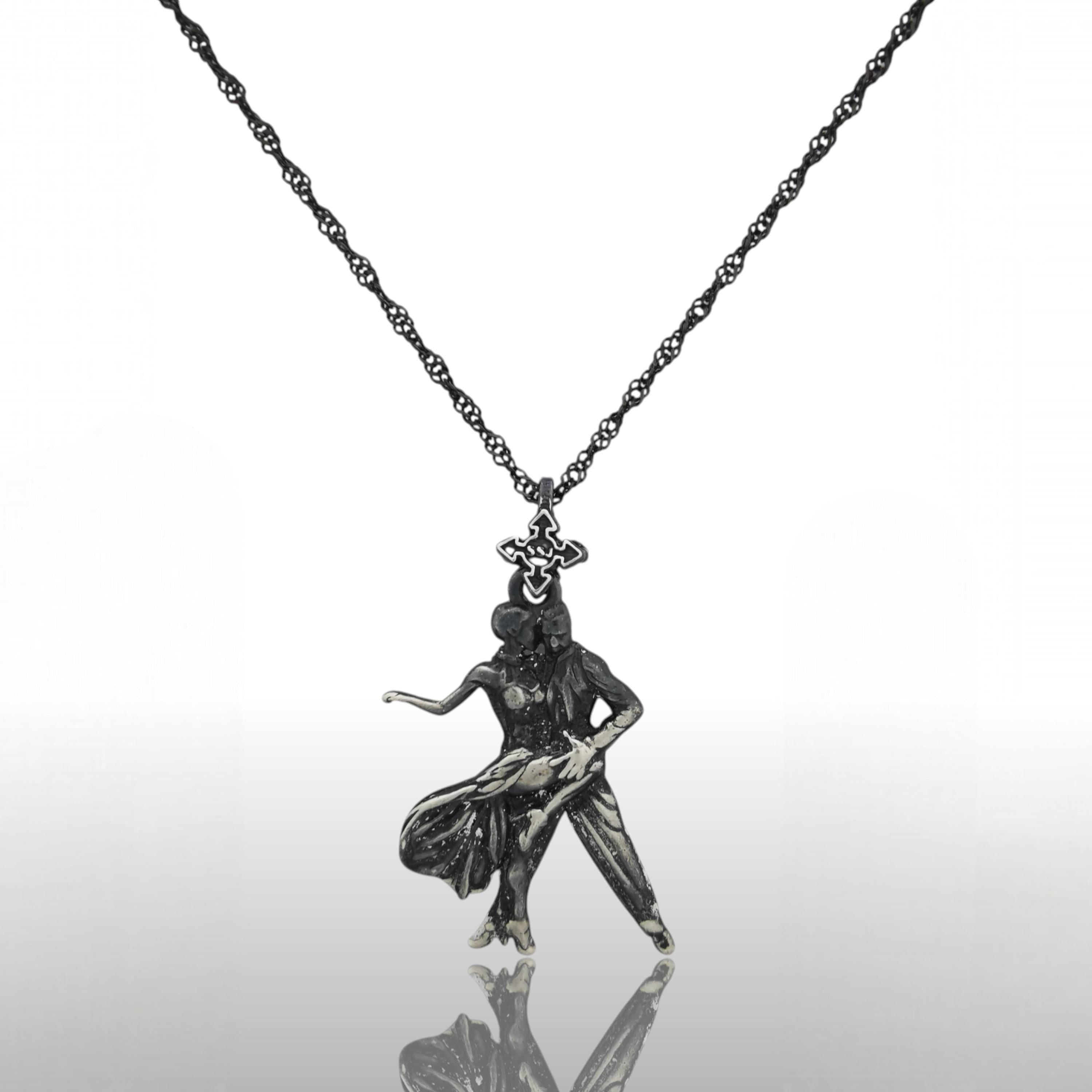 Спортни танци – Унисекс медальон с винтидж покритие – Сребро 925 – Ръчно изработено спортно бижу – Идеален подарък – SSJ