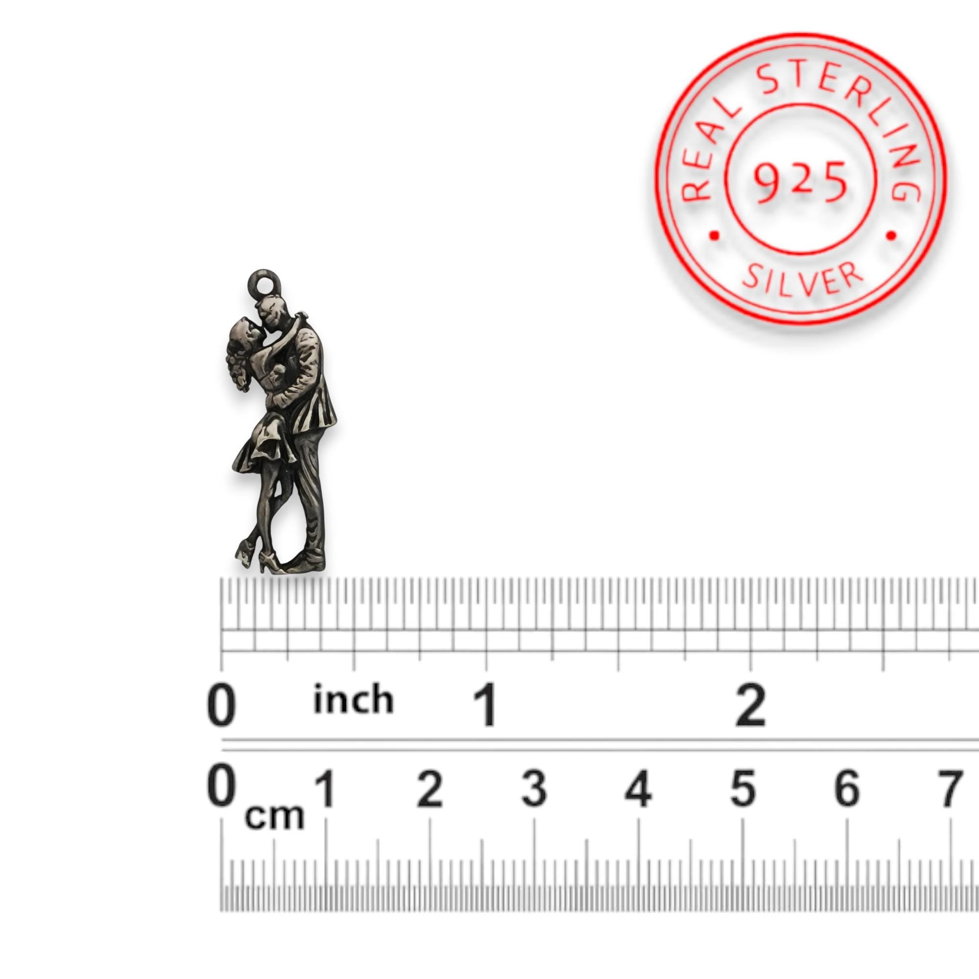 Танго – Унисекс спортен медальон с винтидж покритие – Сребро 925 – Ръчно изработено спортно бижу – Идеален подарък за жена, фенка на тангото – SSJ