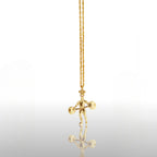 Вдигане на тежести – Мъжки спортен медальон от сребро 925 с позлатено покритие – Ръчно изработено спортно бижу – Идеален подарък за мъж, фен на силовите спортове – SSJ