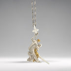 Аржентинско танго – Унисекс спортен медальон от сребро 925 с частично позлатено покритие – Ръчно изработено спортно бижу – Идеален подарък за жена, фенка на спортните танци – SSJ