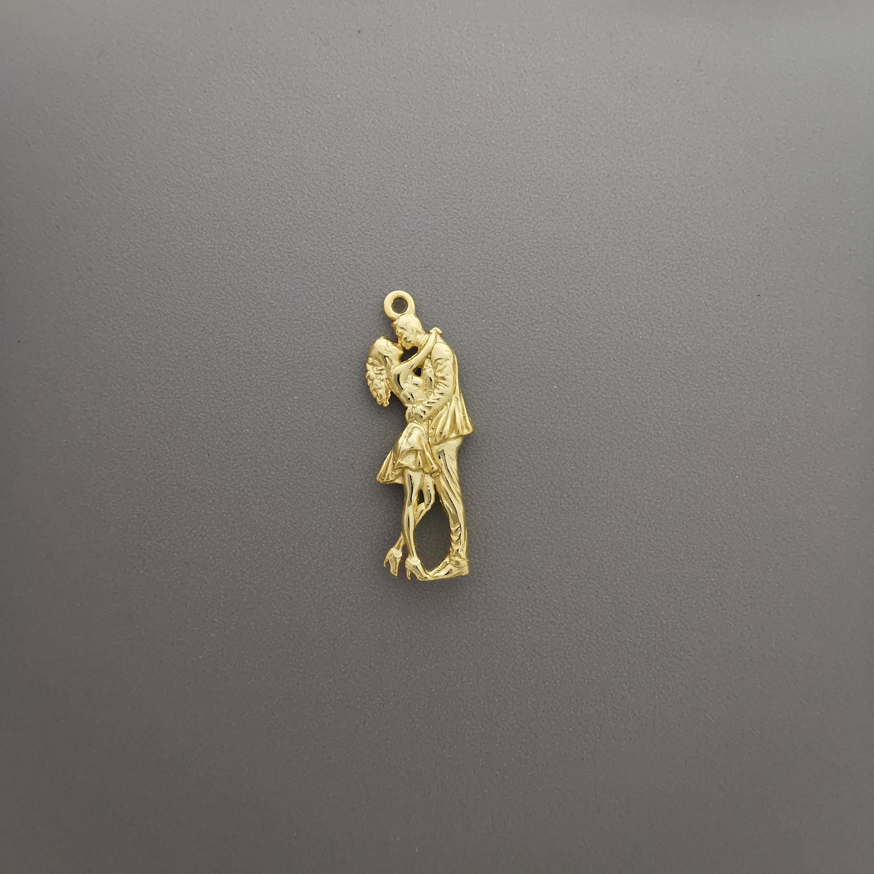 Танго – Унисекс медальон с позлатено покритие – Сребро 925 – Ръчно изработено бижу – Идеален подарък – SSJ