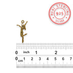 Pole Dance (Танци на пилон) – Дамски спортен медальон от сребро 925 с позлатено покритие – Ръчно изработено спортно бижу – Идеален подарък за жена, фенка на гимнастиката – SSJ