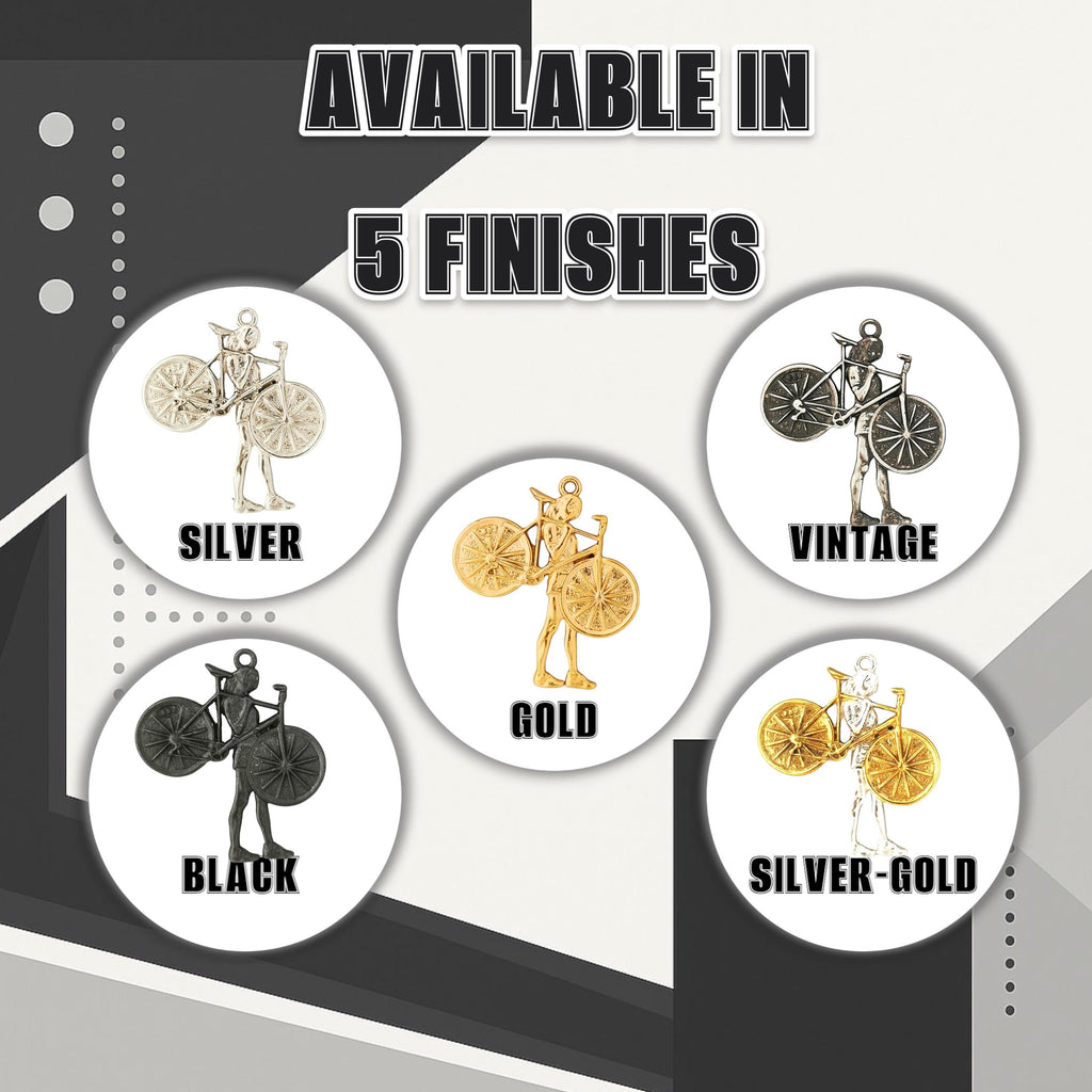 Колоездачка – Велосипедистка – Женски спортен медальон с позлатено покритие – Сребро 925 – Ръчно изработено бижу за дами с любов към колоезденето – SSJ
