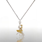 Латино танци – Унисекс спортен медальон от сребро 925 с частично позлатено покритие – Ръчно изработено спортно бижу – Идеален подарък за жена, фенка на спортните танци – SSJ