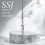 Pole Dance (Танци на пилон) – Дамски спортен медальон от сребро 925 в класическо сребро – Ръчно изработено спортно бижу – Идеален подарък за жена, фенка на гимнастиката – SSJ