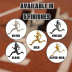 Атлетка – Женски спортен медальон за бегачки, спринтьорки и маратонки от сребро 925 – Ръчно изработено бижу талисман за лекоатлетки – SSJ