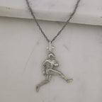 Сребърен мъжки медальон 925 американски футбол | Играч с топка