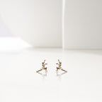 Фигурно пързаляне – Дамски обеци от сребро 925 с позлатено покритие – Ръчно изработени спортни бижута – Идеален подарък за жена, фенка на фигурното пързаляне – SSJ