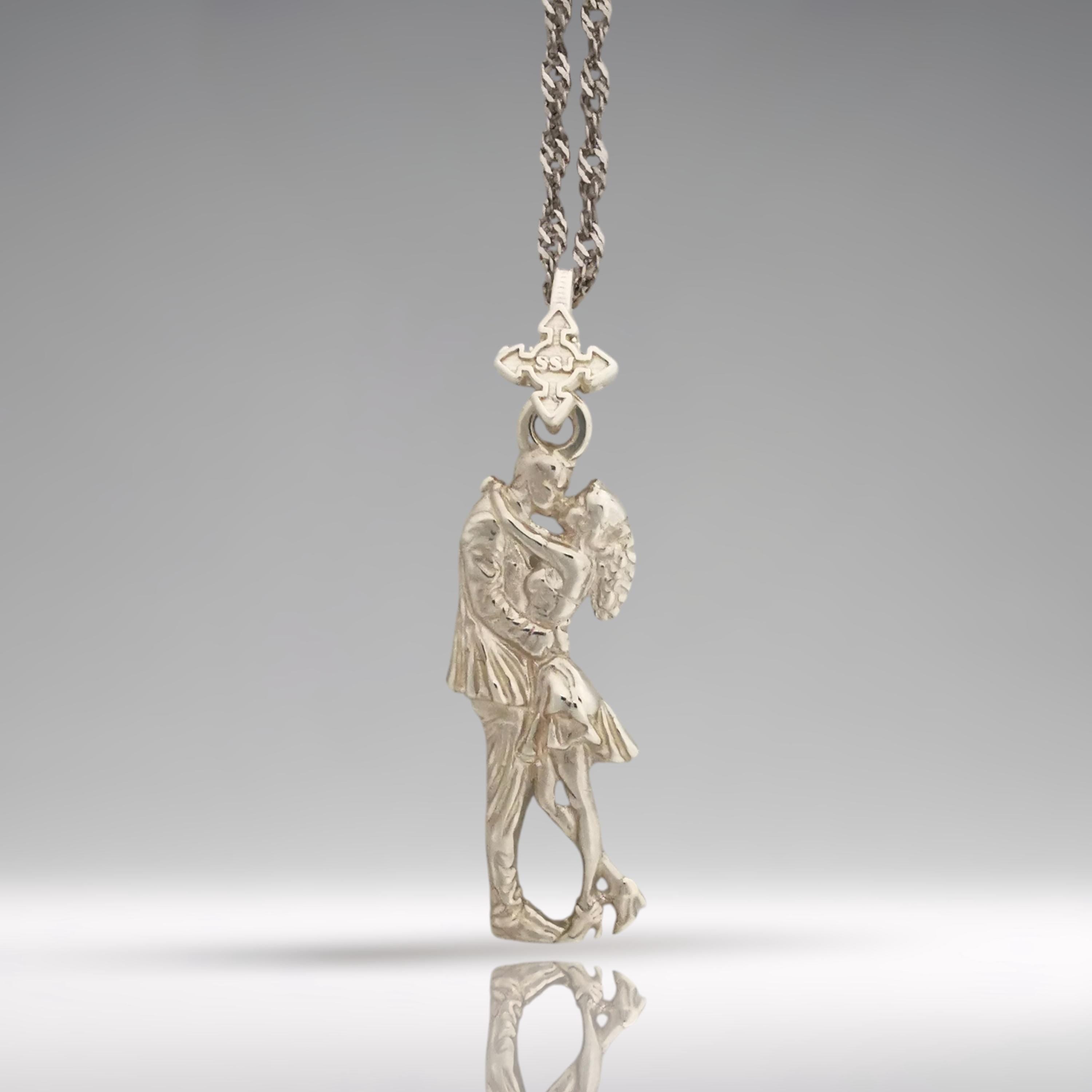 This 925 sterling silver tango necklace captures the grace and emotion of a dancing couple in motion. A romantic piece for women who cherish love, rhythm, and elegance. Whether she&#39;s a dancer or simply inspired by the connection of two souls moving as one, this pendant makes a beautiful and meaningful gift.