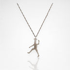 Американски футбол – Мъжки спортен медальон от сребро 925 с класическо полирано покритие – Ръчно изработено бижу талисман за спортисти и фенове – Идеален подарък за играч, треньор или почитател – SSJ