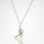 Хокеист (водене на шайба) – Мъжки спортен медальон от сребро 925 с частично позлатено покритие – Ръчно изработено спортно бижу – Идеален подарък за мъж, фен на хокея – SSJ