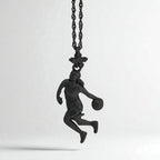 Баскетбол – Женски спортен медальон от сребро 925 с оксидирано черно покритие – Ръчно изработено бижу талисман за баскетболистки и фенки на спорта – Идеален подарък за спортист, треньор или почитател – SSJ