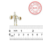 Вдигане на тежести – Мъжки спортен медальон от сребро 925 с частично позлатено покритие – Ръчно изработено спортно бижу – Идеален подарък за мъж, фен на силовите спортове – SSJ