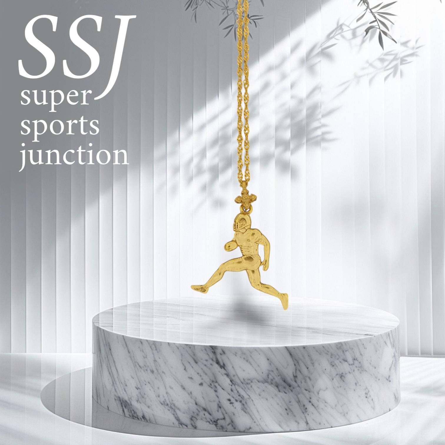 Американски футбол – Мъжки спортен медальон от сребро 925 с позлатено покритие – Ръчно изработено бижу талисман за спортисти и фенове – Идеален подарък за играч, треньор или почитател – SSJ