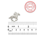 Жокей – Мъжки спортен медальон със състезателен кон – Класическо сребро 925 – Ръчно изработено бижу/талисман конен спорт – Идеален подарък – SSJ