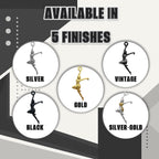 Танцьорка – Дамски спортен медальон от сребро 925 с частично позлатено покритие – Ръчно изработено спортно бижу – Идеален подарък за жена, фенка на спортните танци – SSJ