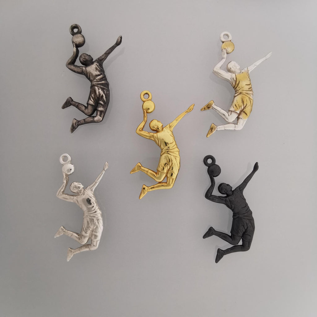 Волейболист – Мъжки спортен медальон от класическо сребро 925 – Ръчно изработено бижу/талисман – Идеален подарък – SSJ