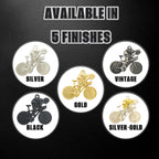 Колоездач – Велосипедист – Мъжки спортен медальон с позлатено покритие – Сребро 925 – Ръчно изработено бижу за любители на колоезденето – SSJ