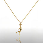 Дайвинг – Дамски медальон Водолаз от сребро 925 с позлатено покритие – Ръчно изработено бижу Гмуркач за любителки на морето и подводния свят – SSJ