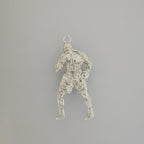 Боксьор – Мъжки спортен медальон за бойци, боксьори и MMA атлети от сребро 925 – Ръчно изработено бижу талисман за бойни изкуства – SSJ