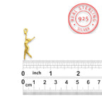 Художествена гимнастика (съчетание с топка) – Дамски спортен медальон от сребро 925 с позлатено покритие – Ръчно изработено спортно бижу – Идеален подарък за жена, фенка на художествената гимнастика – SSJ