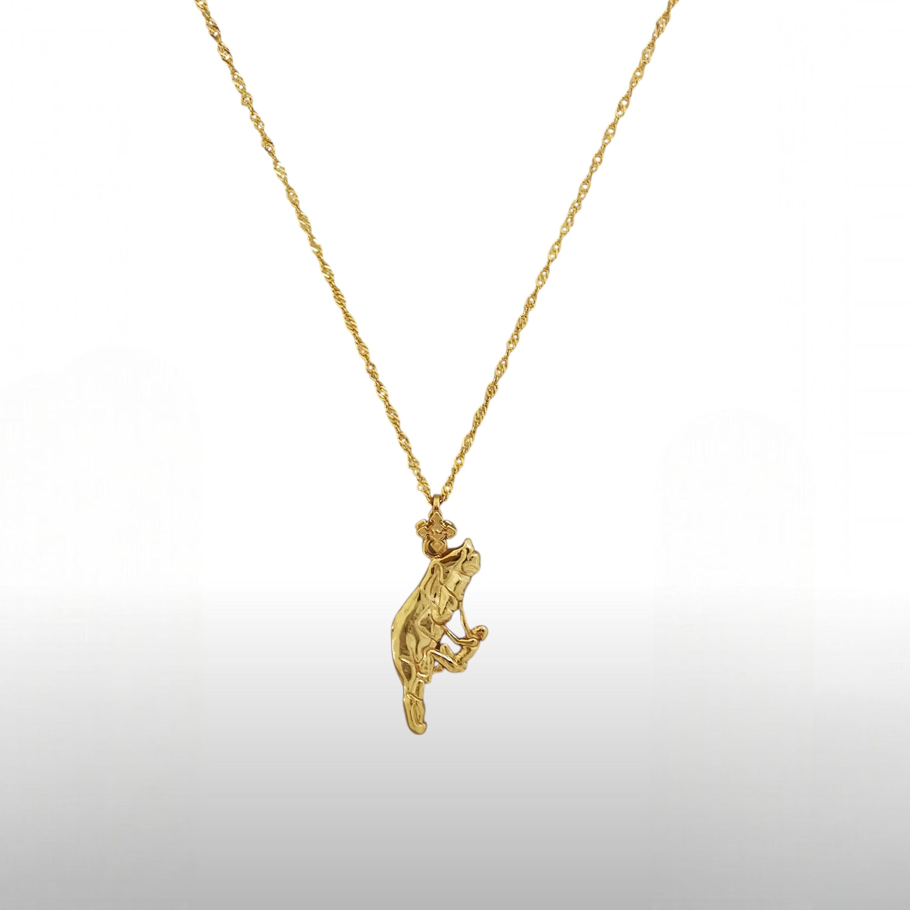 Скално катерене (Катерач) – Унисекс спортен медальон от сребро 925 с позлатено покритие – Ръчно изработено спортно бижу – Идеален подарък за фен на катеренето – SSJ