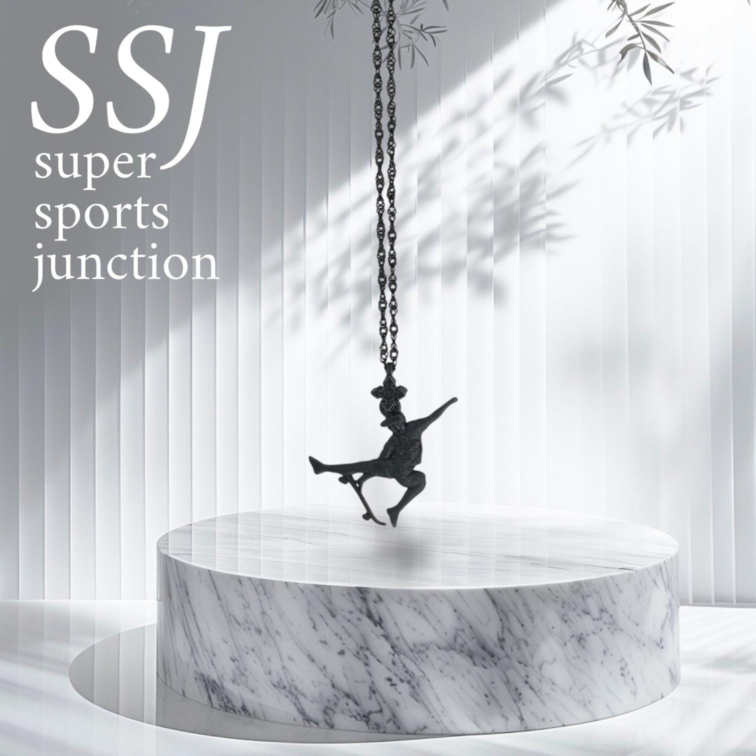 Скейтбордист – Мъжки спортен медальон от сребро 925 с оксидирано покритие – Ръчно изработено спортно бижу – Идеален подарък за мъж, фен на скейтборда – SSJ