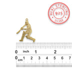 Крикет – Мъжки спортен медальон с позлатено покритие – Сребро 925 – Ръчно изработено спортно бижу/талисман – Идеален подарък за спортист – SSJ