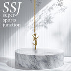 Pole Dance (Танци на пилон) – Дамски спортен медальон от сребро 925 с позлатено покритие – Ръчно изработено спортно бижу – Идеален подарък за жена, фенка на гимнастиката – SSJ