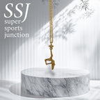 Pole Dance (Танци на пилон) – Дамски спортен медальон от сребро 925 с позлатено покритие – Ръчно изработено спортно бижу – Идеален подарък за жена, фенка на гимнастиката – SSJ