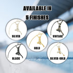 Овчарски скок – Мъжки спортен медальон от сребро 925 с оксидирано покритие – Ръчно изработено спортно бижу – Идеален подарък за мъж, фен на леката атлетика – SSJ