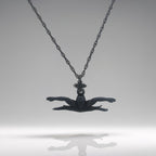 Oxidized black butterfly swimming necklace handcrafted from solid 925 sterling silver — a bold and powerful pendant for men and teen boys who thrive in water.

This dynamic design captures the essence of the butterfly stroke: strong, focused, and fluid. With a rugged matte black finish, the pendant embodies endurance and determination — perfect for swimmers who lead with strength and confidence. A striking gift for milestones, sports events, or personal victories.
