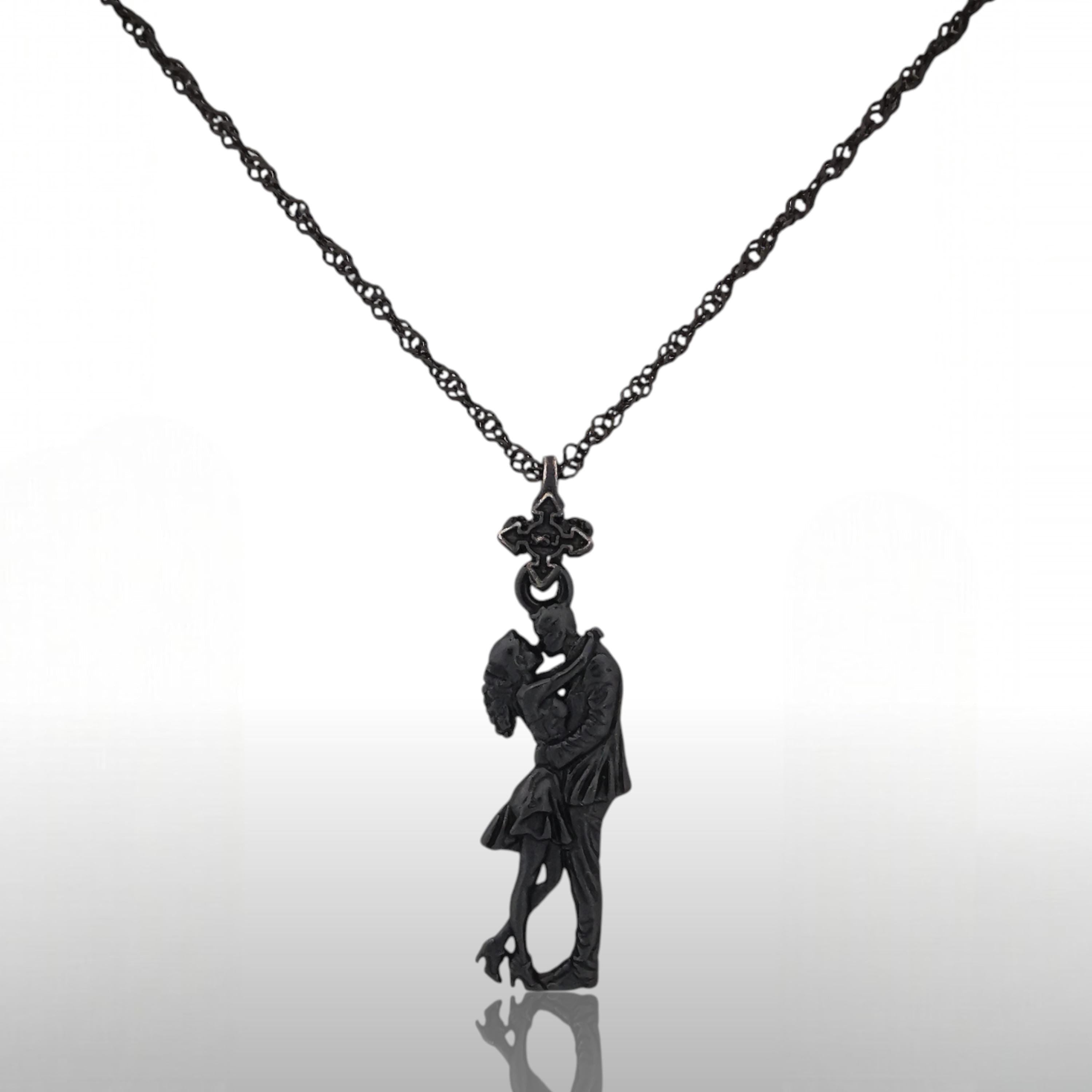 Танго – Унисекс медальон с оксидирано покритие – Сребро 925 – Ръчно изработено бижу – Идеален подарък – SSJ