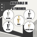 Стрелба с лък – Дамски спортен медальон от сребро 925 с позлатено покритие – Ръчно изработено спортно бижу – Идеален подарък за жена, фенка на стрелбата с лък – SSJ