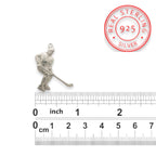 Хокеист – Мъжки спортен медальон от сребро 925 с класическо покритие – Ръчно изработено спортно бижу – Идеален подарък за мъж, фен на хокея – SSJ