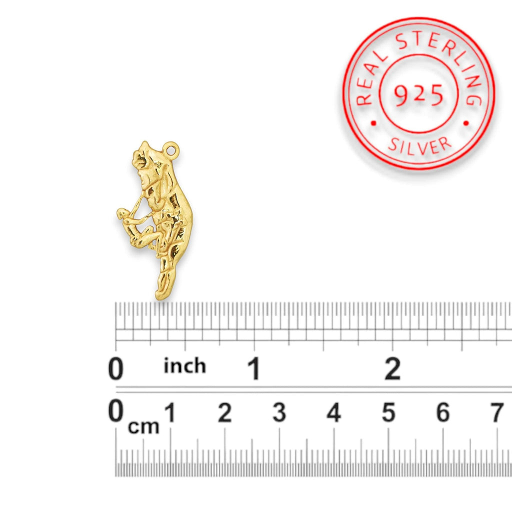 Скално катерене (Катерач) – Унисекс спортен медальон от сребро 925 с позлатено покритие – Ръчно изработено спортно бижу – Идеален подарък за фен на катеренето – SSJ