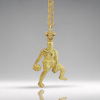 Баскетбол – Мъжки спортен медальон от сребро 925 с позлатено покритие – Ръчно изработено бижу талисман за баскетболисти и фенове – Идеален подарък за спортист, треньор или почитател – SSJ