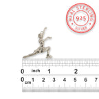 Фигурно пързаляне – Дамски спортен медальон от сребро 925 в класическо сребро – Ръчно изработено спортно бижу – Идеален подарък за жена, фенка на фигурното пързаляне – SSJ