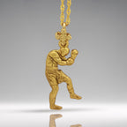 Боксьор – Мъжки спортен медальон за бойци, боксьори и MMA атлети от сребро 925 с позлатено покритие – Ръчно изработено бижу талисман за бойни изкуства – SSJ