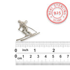 Скиор – Унисекс спортен медальон от класическо сребро 925 – Ръчно изработено спортно бижу – Идеален подарък за фен на зимните спортове – SSJ