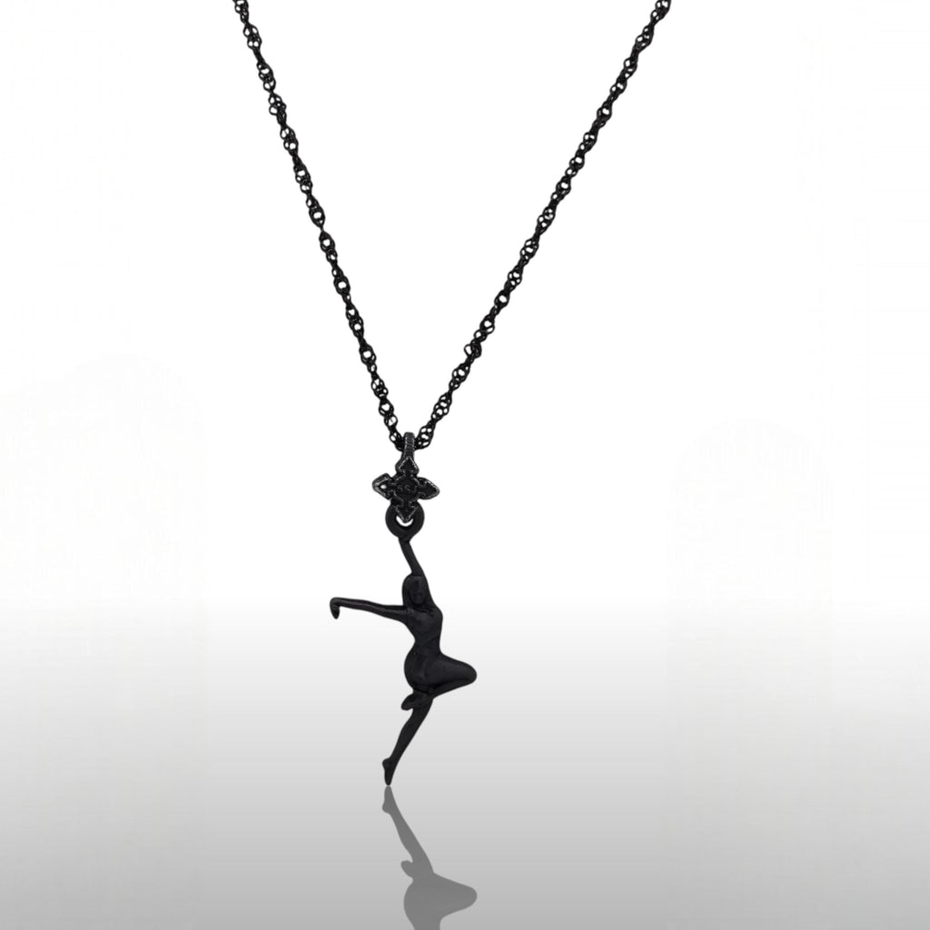 анцьорка – Дамски спортен медальон с оксидирано покритие – Сребро 925 – Ръчно изработено спортно бижу – Идеален подарък за жена, фенка на спортните танци – SSJ