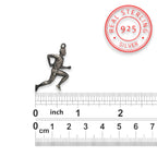 Атлет – Мъжки спортен медальон за бегачи, спринтьори и маратонци от сребро 925 с винтидж покритие – Ръчно изработено бижу талисман за лекоатлети – SSJ