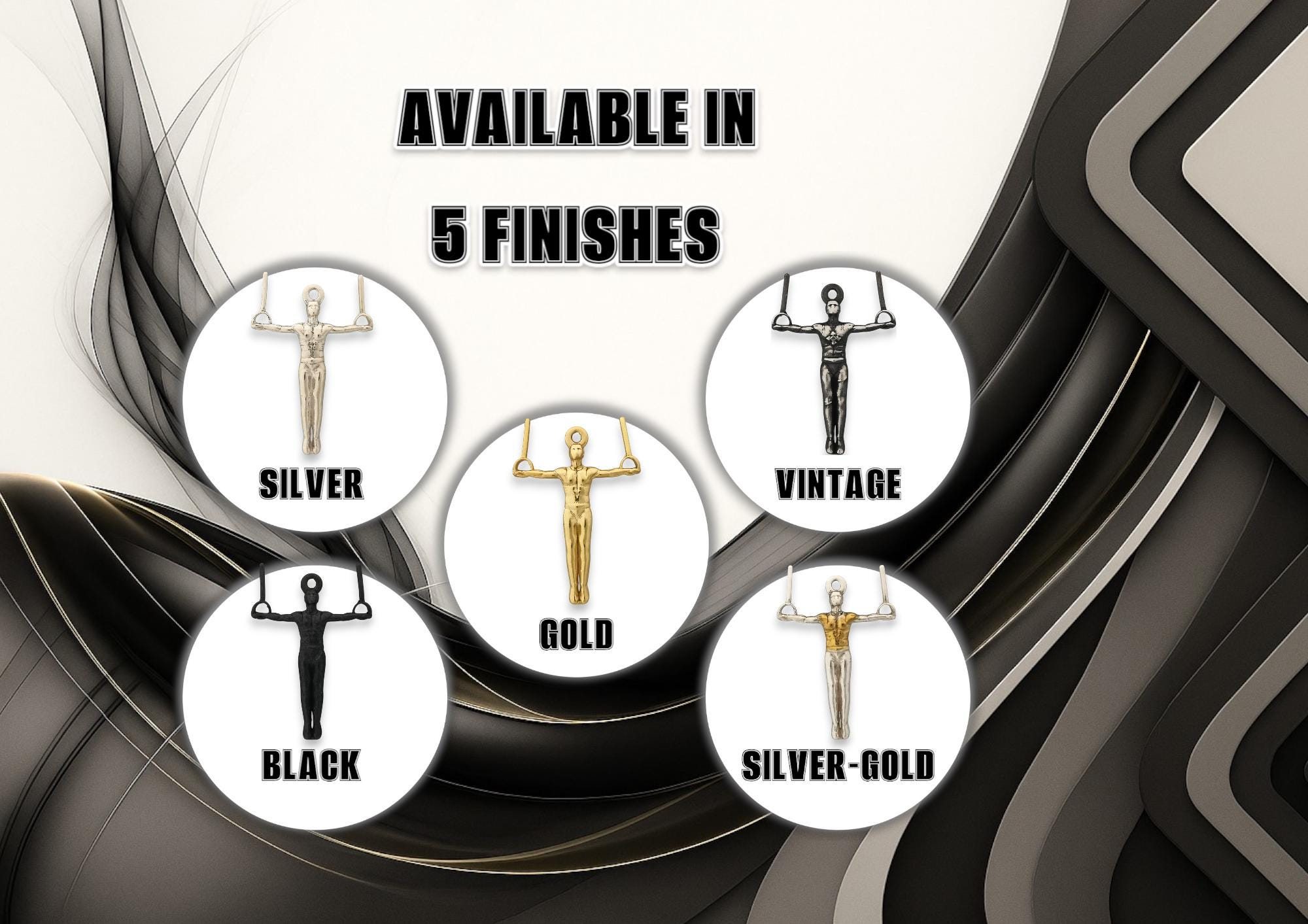 Мъжки спортен медальон от сребро 925 – Талисман за гимнастици и спортисти – Ръчно изработено бижу в класическо полирано покритие – Идеален подарък за спортист, треньор или фен – SSJ