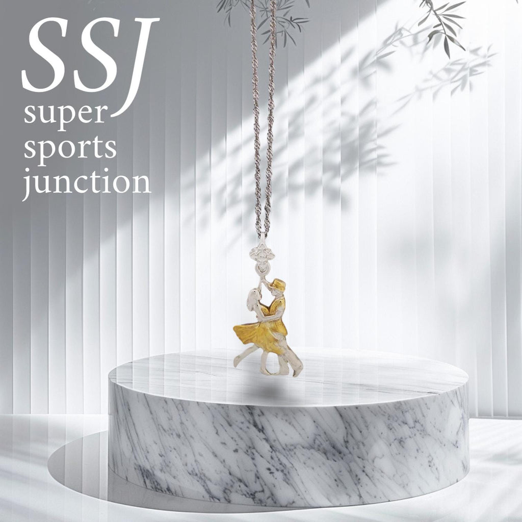 Латино танци – Унисекс спортен медальон от сребро 925 с частично позлатено покритие – Ръчно изработено спортно бижу – Идеален подарък за жена, фенка на спортните танци – SSJ